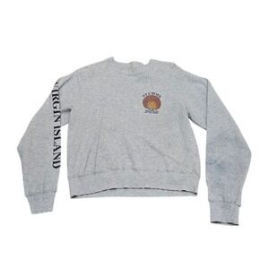 John Galt Sweatshirt Women Small Gray St Croix Virgin Islands Graphic Cotton Top